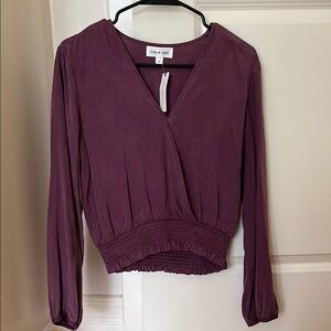 NWT Anthropologie Cloth & Stone Purple Wrap Blouse